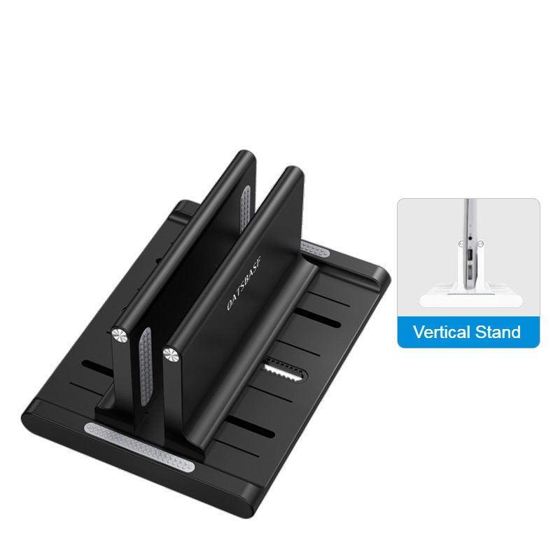 Lisslune | Vertical Laptop Stand, with Extra Phone/Tablet Holder, for Home & Office