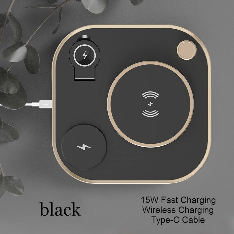 Lisslune | 5-in-1 Desktop Lamp with 3 Wireless Charging Modules & Adjustable Light, for Home & Office