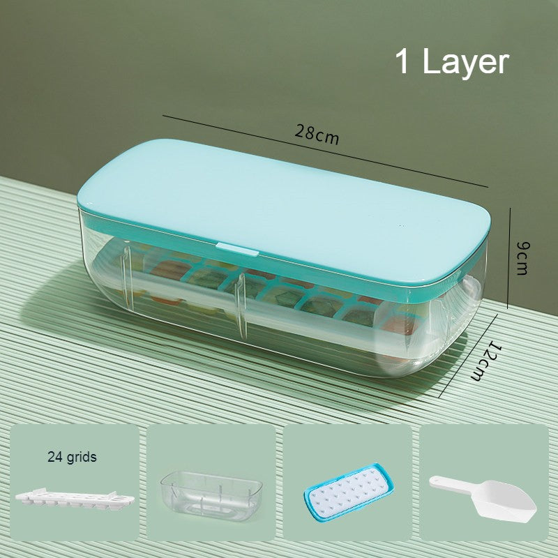 Lisslune | 2-Tier 48 Grids Ice Cube Tray, with Clear Ice Cube Storage Box