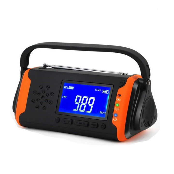 Lisslune | Rechargeable Hand Crank Emergency Radio, with LED Flashlight, SOS Alarm, 4000mAh Power Bank, for Hiking, Camping