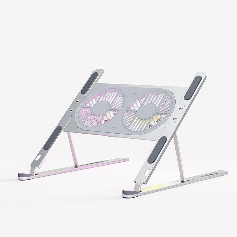 Lisslune | Portable Ergonomic Laptop Cooling Stand, with Adjustable Height & Quiet LED Fans