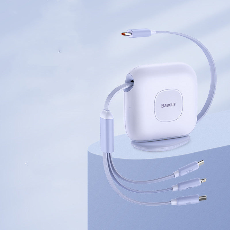 Lisslune | 3-in-1 Retractable Rotatable Charging Cable, with Lightning, Type-C & Micro, for Phone & Tablets