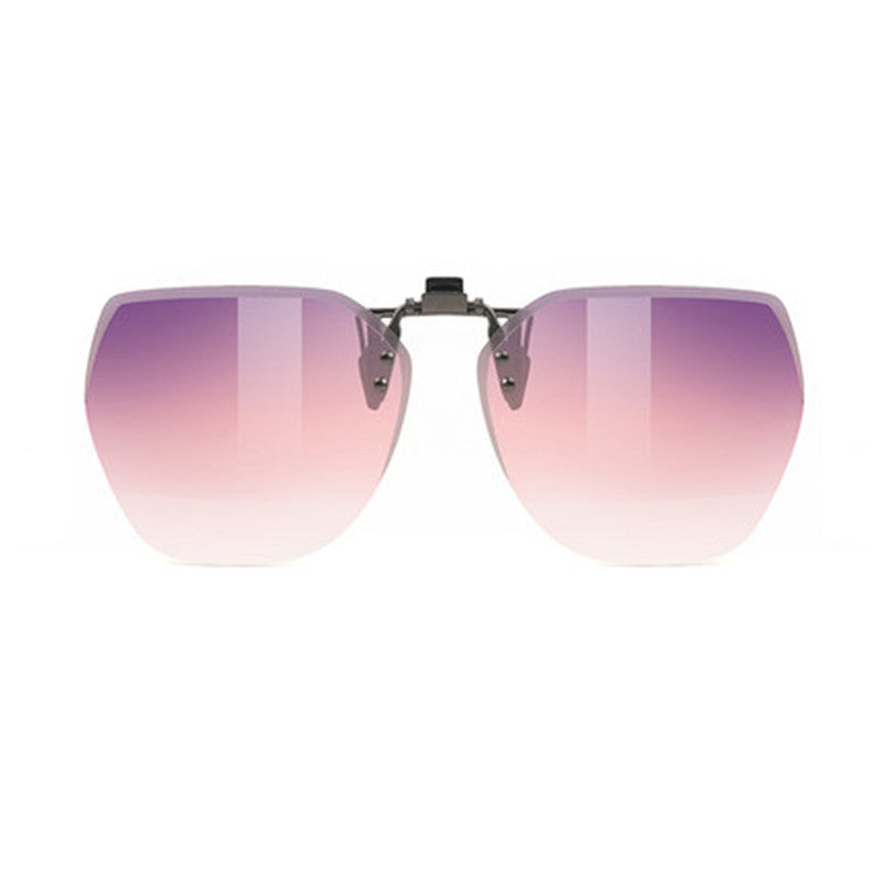 Lisslune | Clip-on Rimless Polarized Sunglasses, with Anti-glare and Flip-Up Design, for Outdoor/Driving