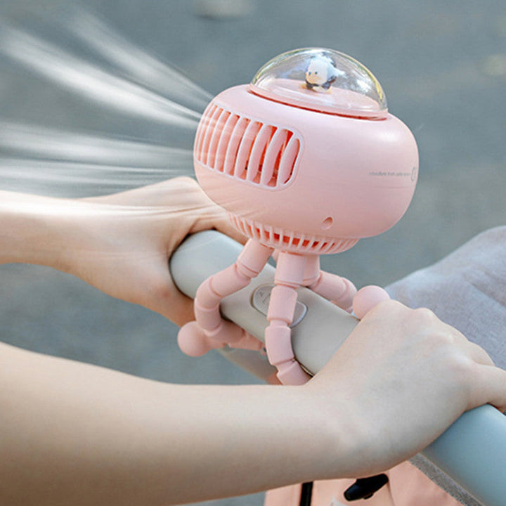 Lisslune | Portable Rechargeable Clip Stroller Fan, with 130¬∞ Oscillation & Flexible Tripod