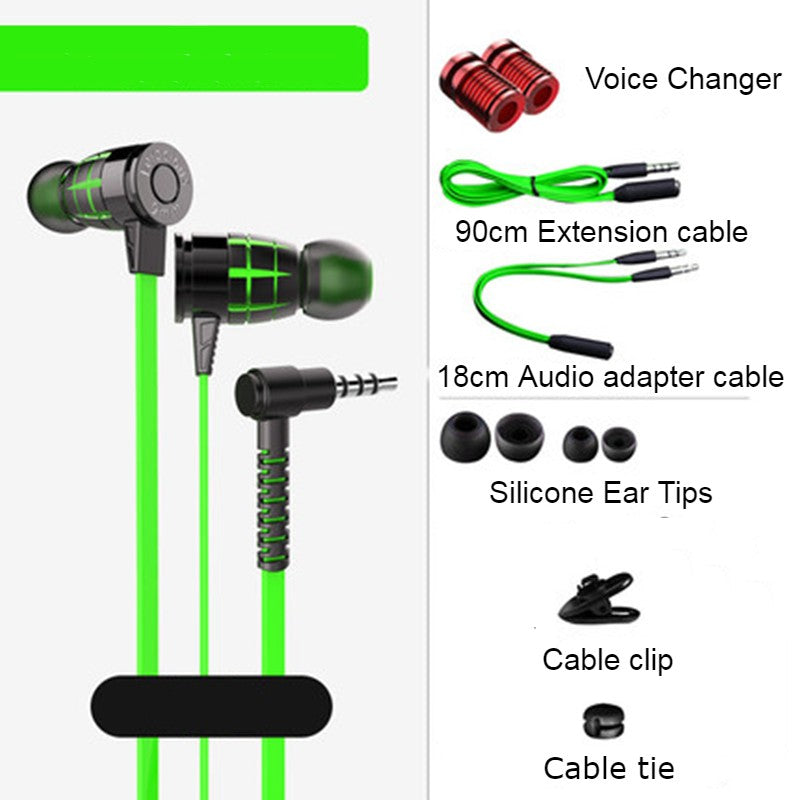 Lisslune | In-Ear Wired Earphones with Microphone, Extended 3.5mm Y-Splitter, 2 Voice Changers and Extension Cable for PC, Laptops, Gaming and Online Meetings