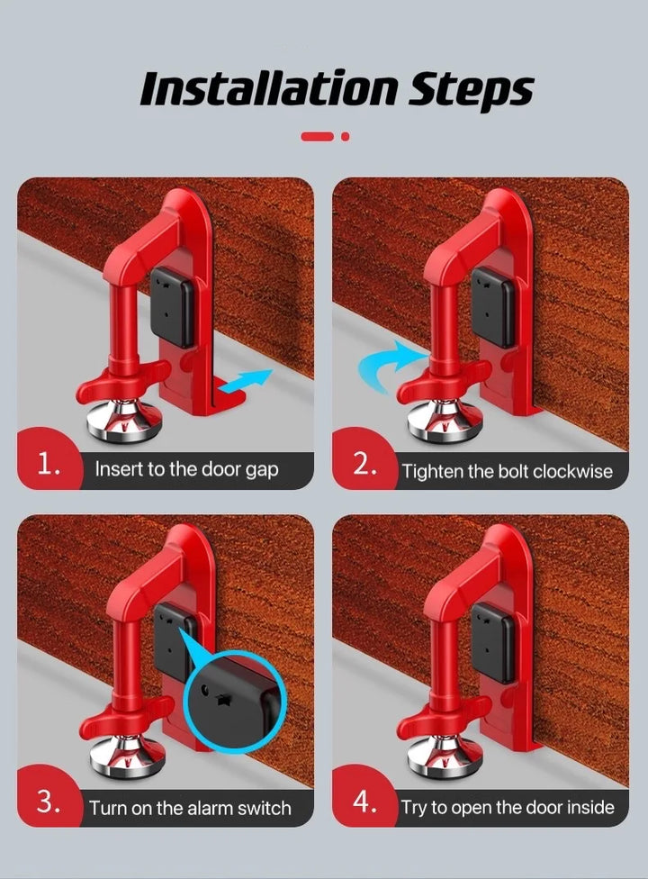 Lisslune | Strong Theft Protection Travel Metal Door Stop Alarm