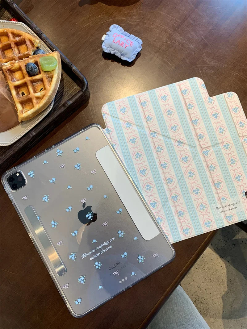 Lisslune | Kawayii Für IPad Air 11 iPad 10. Generation 10.9 9th 8th 7th 10.2 Mini 6 7 13in Blumen Schleifen Druck Soft Funda Hüllen