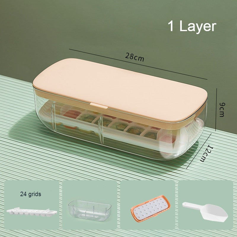 Lisslune | 2-Tier 48 Grids Ice Cube Tray, with Clear Ice Cube Storage Box