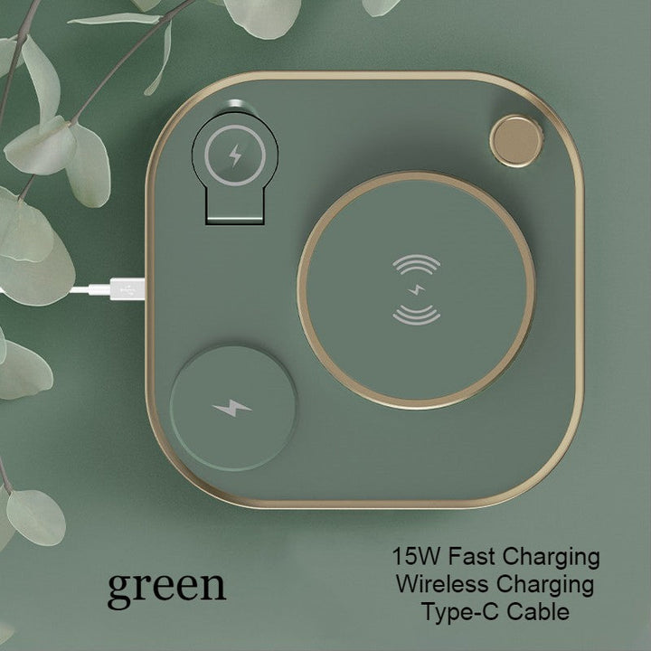 Lisslune | 5-in-1 Desktop Lamp with 3 Wireless Charging Modules & Adjustable Light, for Home & Office