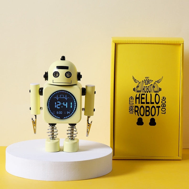 Lisslune | Robot Alarm Clock, Easy-to-Read Digital Display, Pleasant Sounds & Temperature