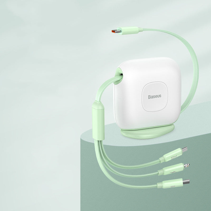 Lisslune | 3-in-1 Retractable Rotatable Charging Cable, with Lightning, Type-C & Micro, for Phone & Tablets