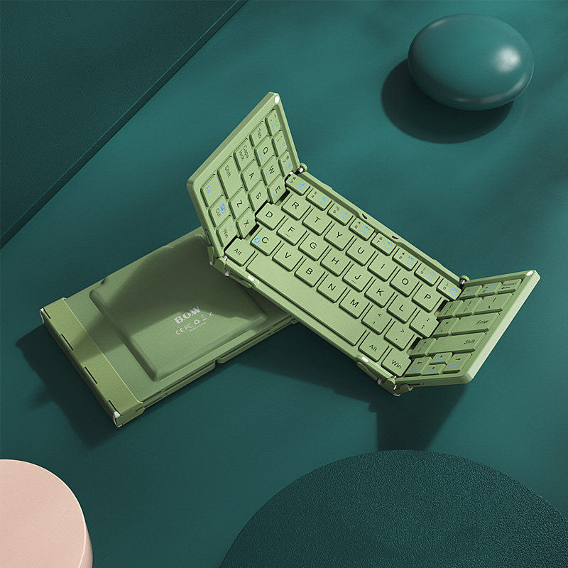Lisslune | Foldable Rechargeable Wireless Keyboard with Leather Case, for Android Windows iOS Tablet & Laptop