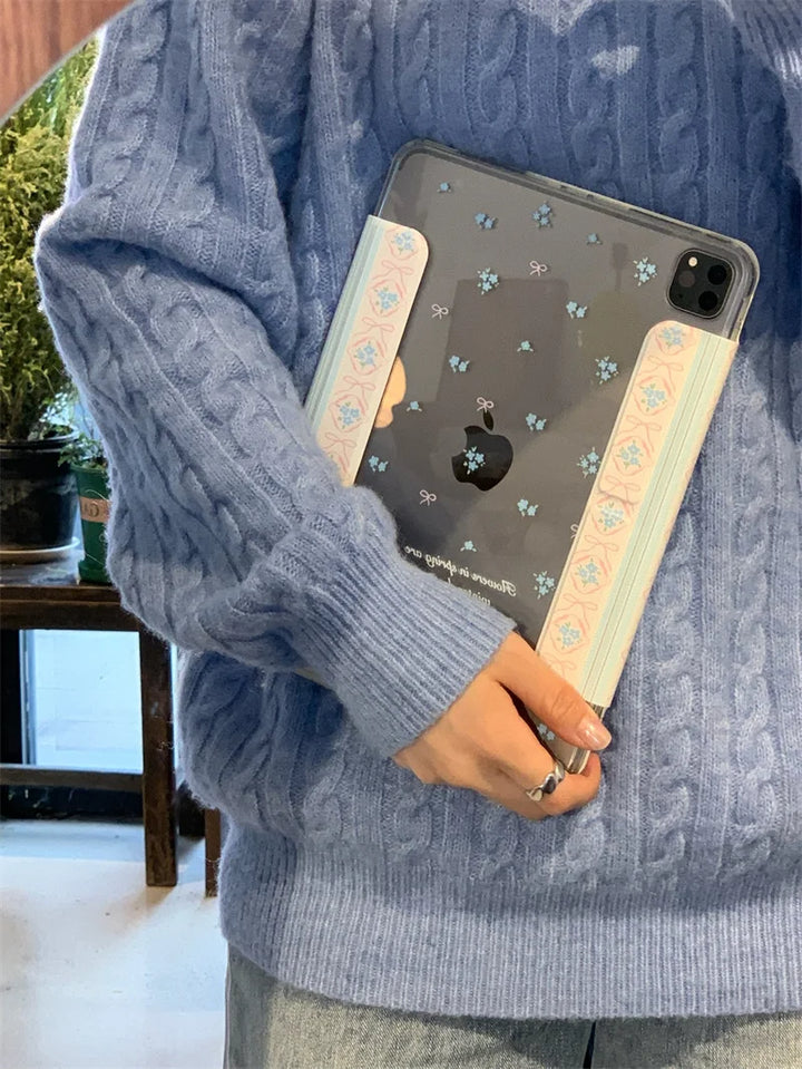 Lisslune | Kawayii Für IPad Air 11 iPad 10. Generation 10.9 9th 8th 7th 10.2 Mini 6 7 13in Blumen Schleifen Druck Soft Funda Hüllen