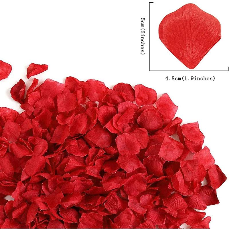 Lisslune | Romantic Elegance Silk Rose Petals Collection: 1000 Luxurious Red Petals for Memorable Celebrations