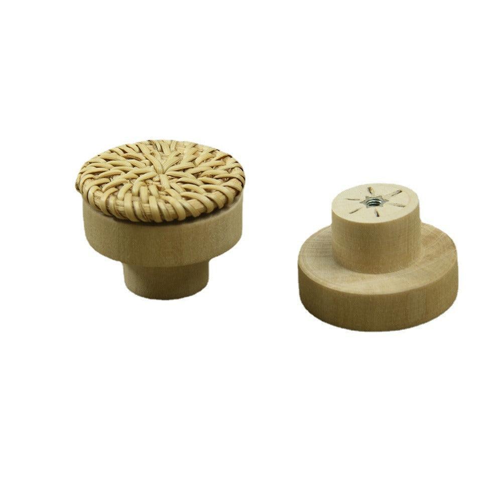 Lisslune | Natural Elegant Handcrafted Rattan Drawer Handles - Circular Artisan Handles for Stylish Home Accessories
