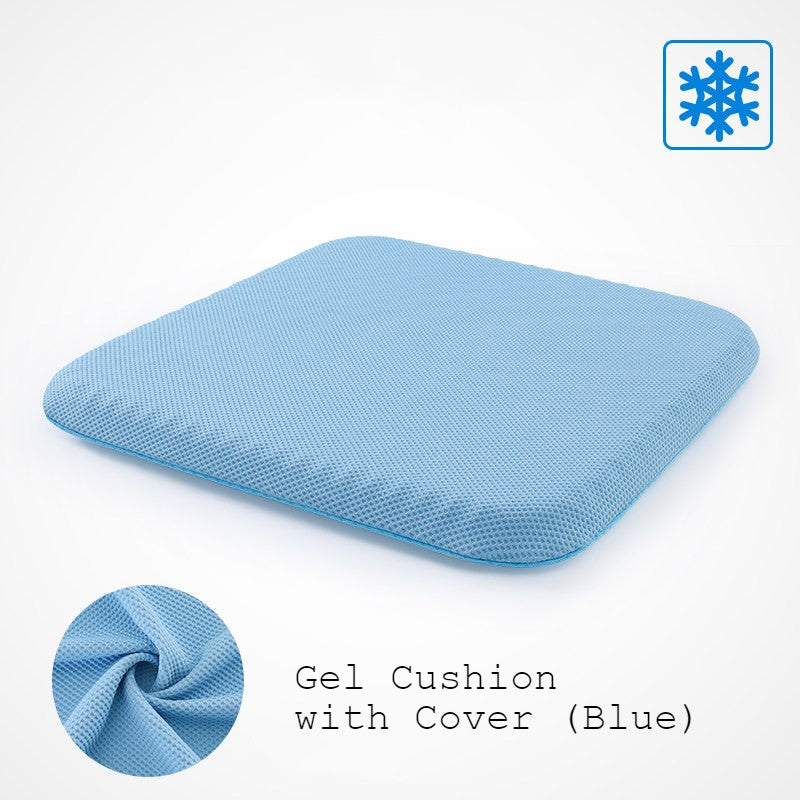 Lisslune | Portable Cooling Gel Seat Cushion, with Non-Slip Cover, for Car, Office Chair, Wheelchair & More