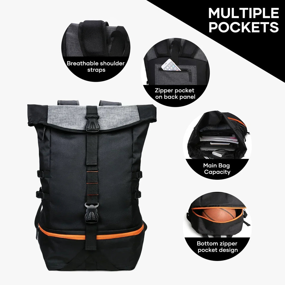 Lisslune | SportGear Backpack with Ball Compartment and Shoe Compartment – 35L Softback