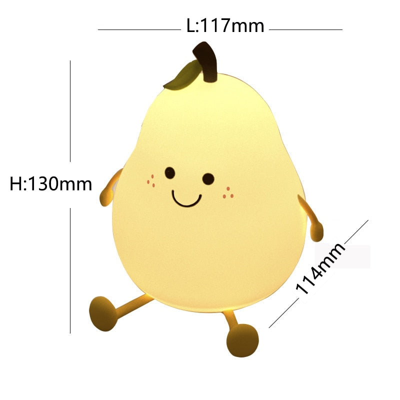 Lisslune | Cute Pear Bedside Touch Night Lamp