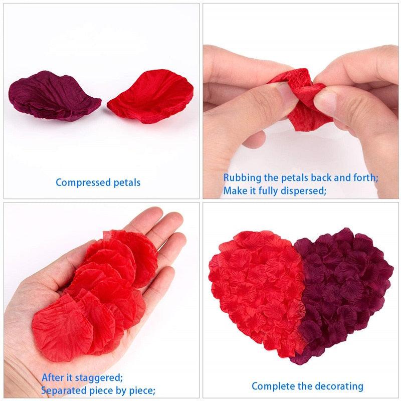 Lisslune | Romantic Elegance Silk Rose Petals Collection: 1000 Luxurious Red Petals for Memorable Celebrations