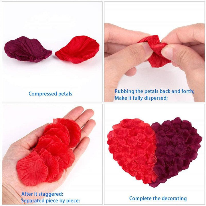 Lisslune | Romantic Elegance Silk Rose Petals Collection: 1000 Luxurious Red Petals for Memorable Celebrations