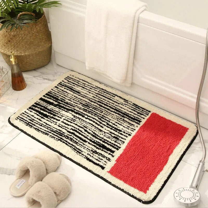 Lisslune | GeoSoft - Non-slip modern abstract bath mat