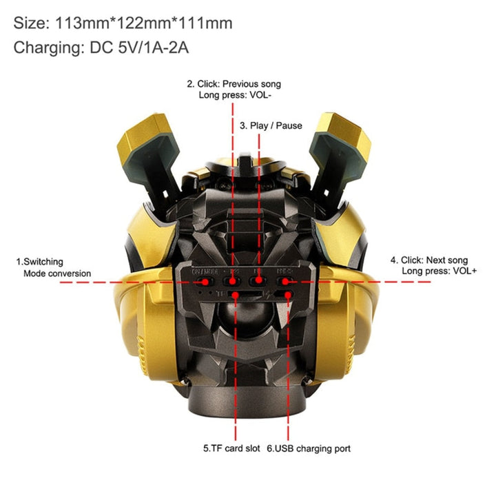 Lisslune | Bumblebee Helmet Speaker, Portable and Lightweight