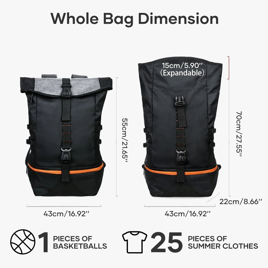 Lisslune | SportGear Backpack with Ball Compartment and Shoe Compartment – 35L Softback