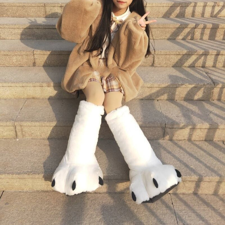 Lisslune | Bear Claw Winter Furry Slippers