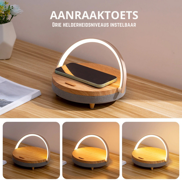 Lisslune | 3-in-1 LED Lamp, Bluetooth Speaker & Wireless Charger | Smart Desk Light