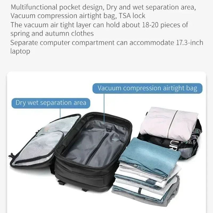 Lisslune | Compressible travel backpack with laptop compartment