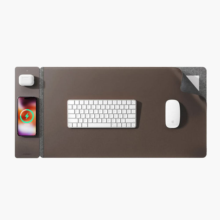 Lisslune | Wireless Charging Desk Mat – Reversible Vegan Leather