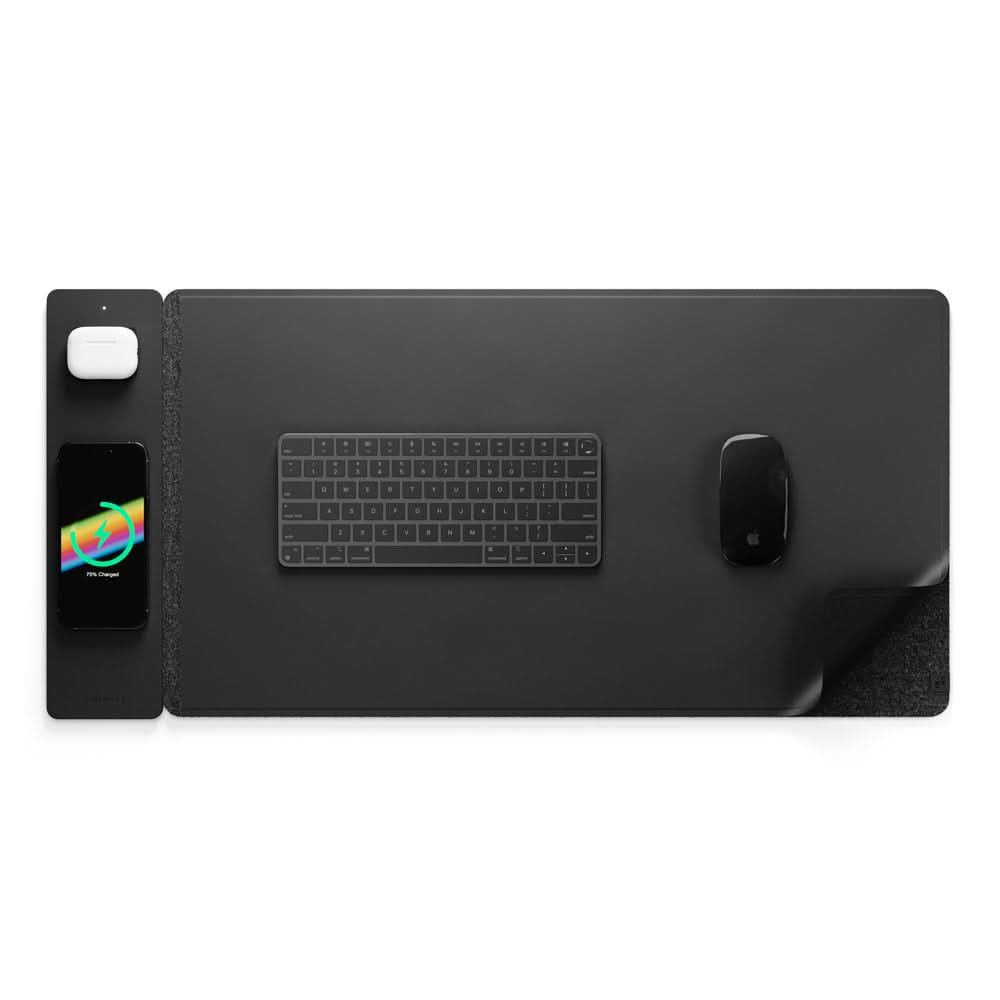 Lisslune | Wireless Charging Desk Mat – Reversible Vegan Leather