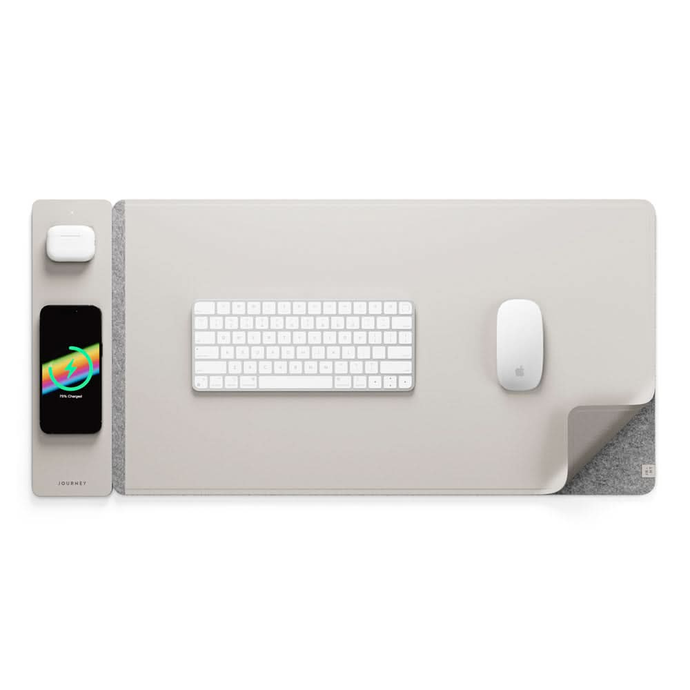 Lisslune | Wireless Charging Desk Mat – Reversible Vegan Leather