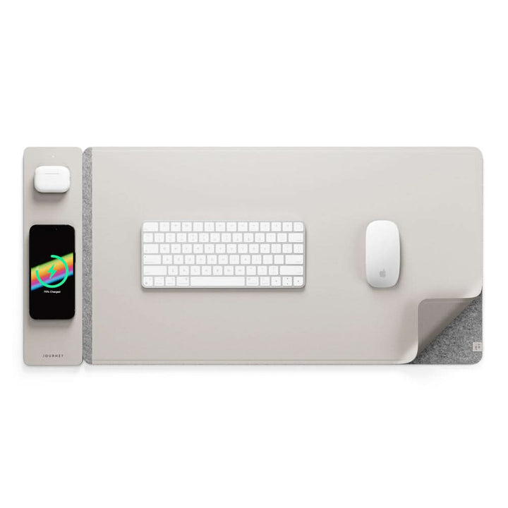 Lisslune | Wireless Charging Desk Mat – Reversible Vegan Leather