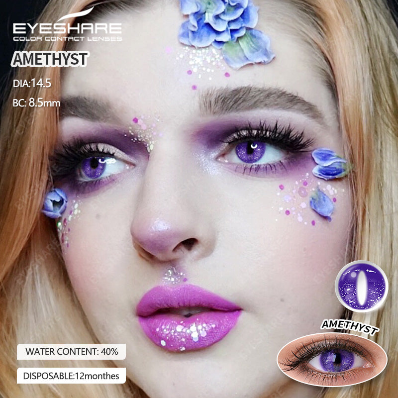 Rynx Cosplay Amethyst 14.5mm 1 Pair | 1 Year