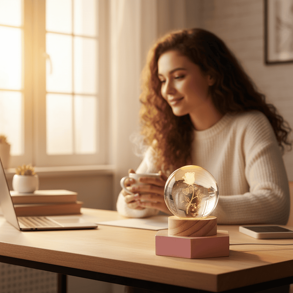 Lisslune | Elegant 3D LED Night Light with Sparkling Star Effect