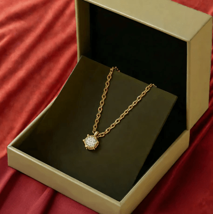 Lisslune | Gold-plated 925 silver necklace with round zirconia pendant