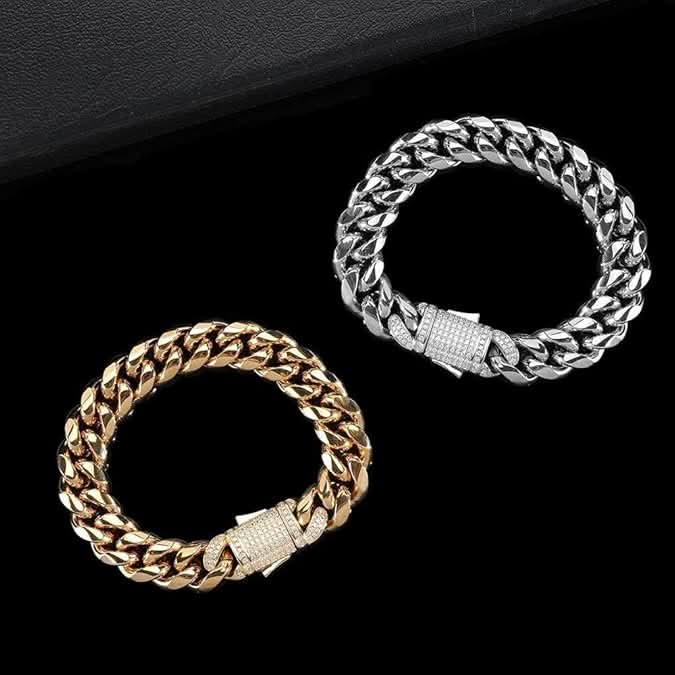 Lisslune | Massive, 18K gold-plated Cuban link bracelet