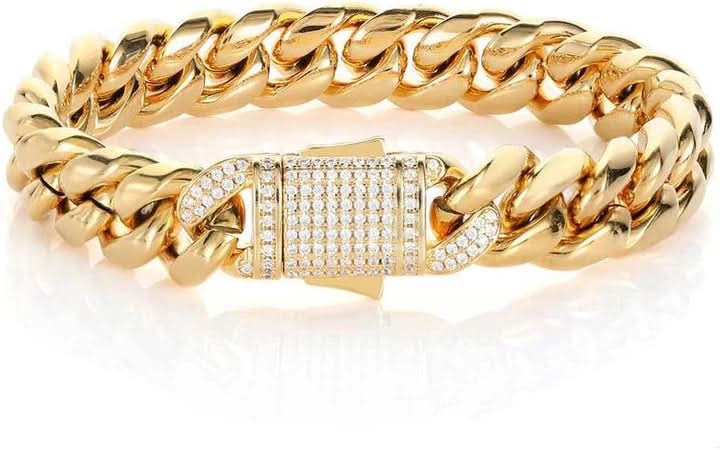Lisslune | Massive, 18K gold-plated Cuban link bracelet