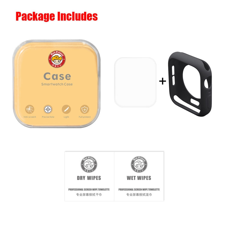 Lisslune | ENKAY Hat-Prince 2 in 1 TPU Semi-enclosed protective case + 3D full-screen PET curved heat bending HD screen protector for Apple Watch Series 5 & 4 40mm (Black)