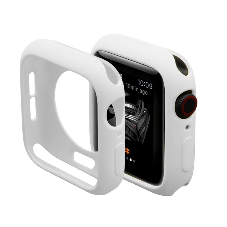 Lisslune | ENKAY Hat-Prince 2 in 1 TPU semi-closed protective case + 3D full screen PET curved heat bend HD screen protector for Apple Watch Series 5 & 4 40mm (White)
