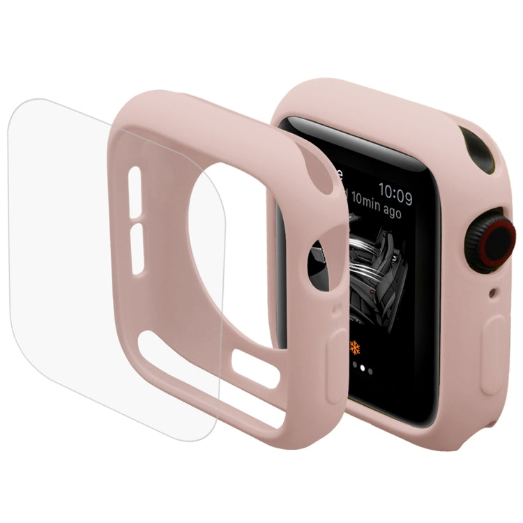 Lisslune | ENKAY Hat-Prince 2 in 1 TPU semi-protected shell + 3D full-screen PET curved heat bend HD screen protector for Apple Watch Series 5 & 4 44mm (Pink)