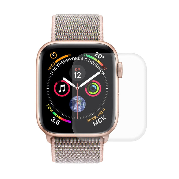 Lisslune | ENKAY Hat-Prince 2 in 1 TPU semi-protected shell + 3D full-screen PET curved heat bend HD screen protector for Apple Watch Series 5 & 4 44mm (Pink)