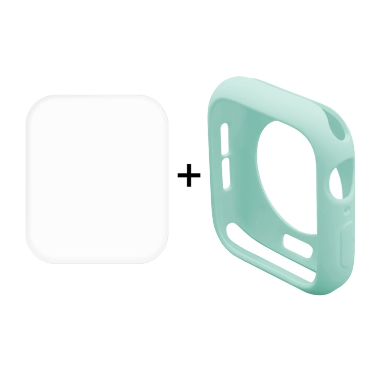 Lisslune | ENKAY Hat-Prince 2 in 1 TPU semi-clear protective case + 3D full-screen PET curved heat-bending HD screen protector for Apple Watch Series 5 & 4 44mm (Green)