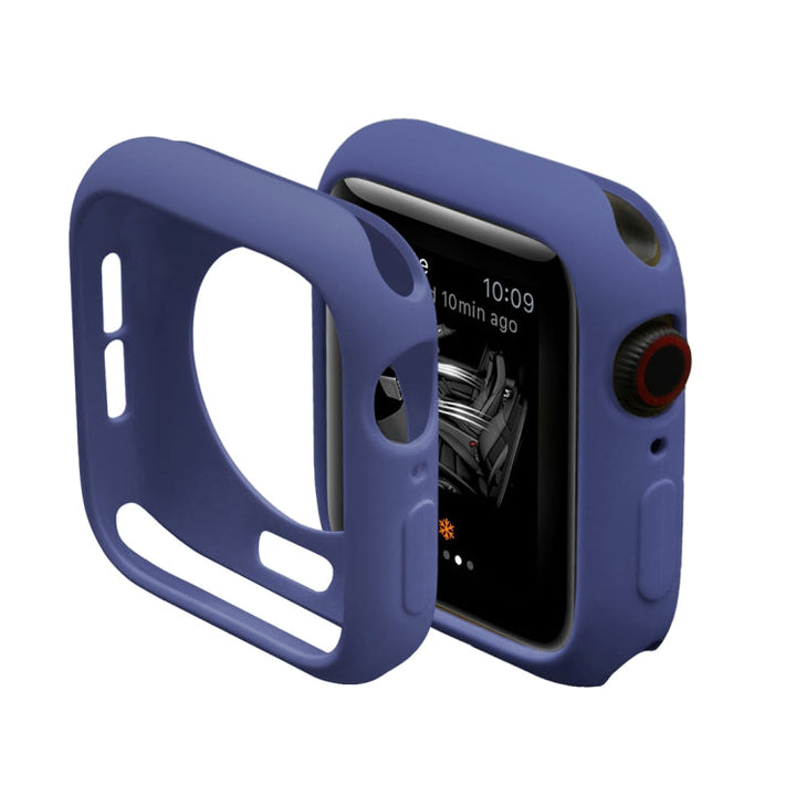 Lisslune | ENKAY Hat-Prince 2 in 1 TPU Semi-coated protective case + 3D full-screen PET curved heat-resistant HD screen protector for Apple Watch Series 5 & 4 44mm (Blue)