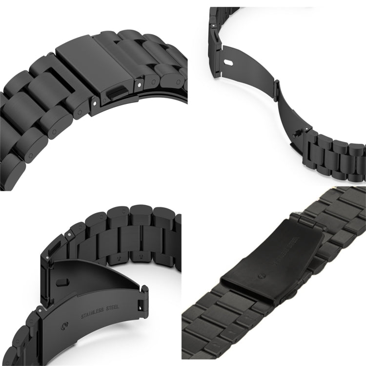 Lisslune | For Apple Watch Series 10 42mm / 9&8&7 41mm / SE 3&SE 2&6&SE&5&4 40mm / 3&2&1 38mm Fold-Over Clasp 3 Beads Stainless Steel Bracelet (Silver)