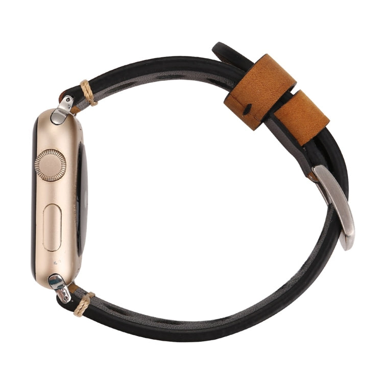 Lisslune | For Apple Watch Series 10 42mm / 9&8&7 41mm / SE 3&SE 2&6&SE&5&4 40mm / 3&2&1 38mm Retro Hole Leather Strap (Brown)