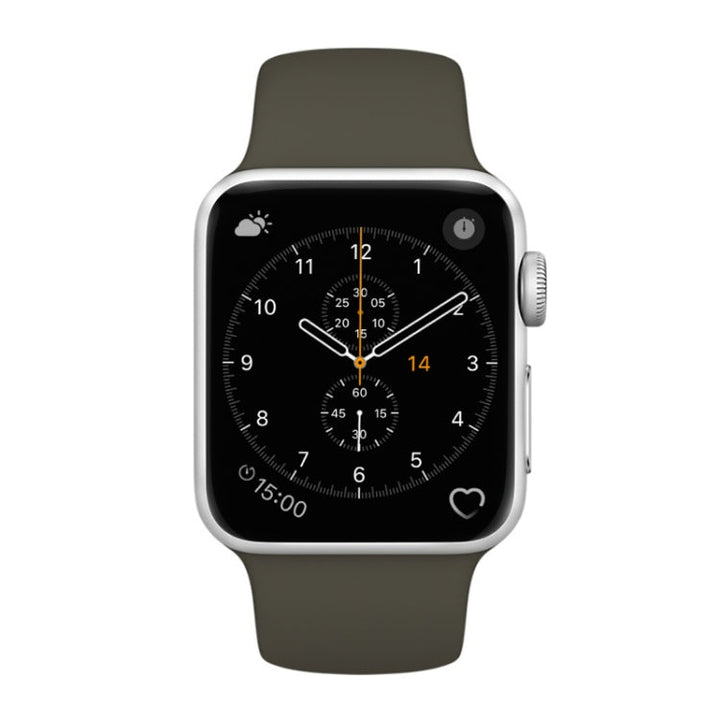 Lisslune | For Apple Watch Series 3 & 2 & 1 38mm Fashion Simple Style Silicone Band (Army Green)