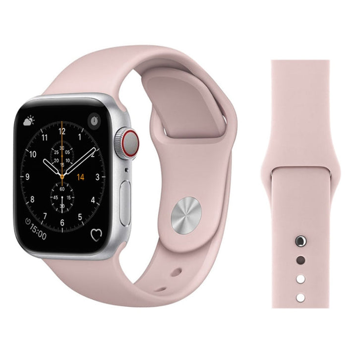 Lisslune | For Apple Watch Series 3 & 2 & 1 38mm Fashion Simple Style Silicone Strap (Pink)