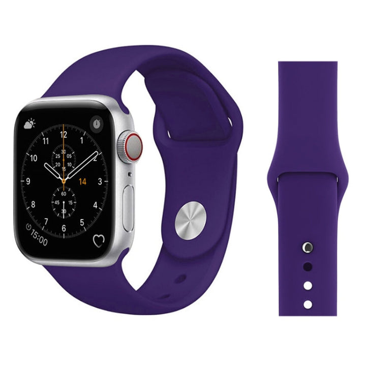 Lisslune | For Apple Watch Series 3 & 2 & 1 38mm Fashion Simple Style Silicone Strap (Purple)